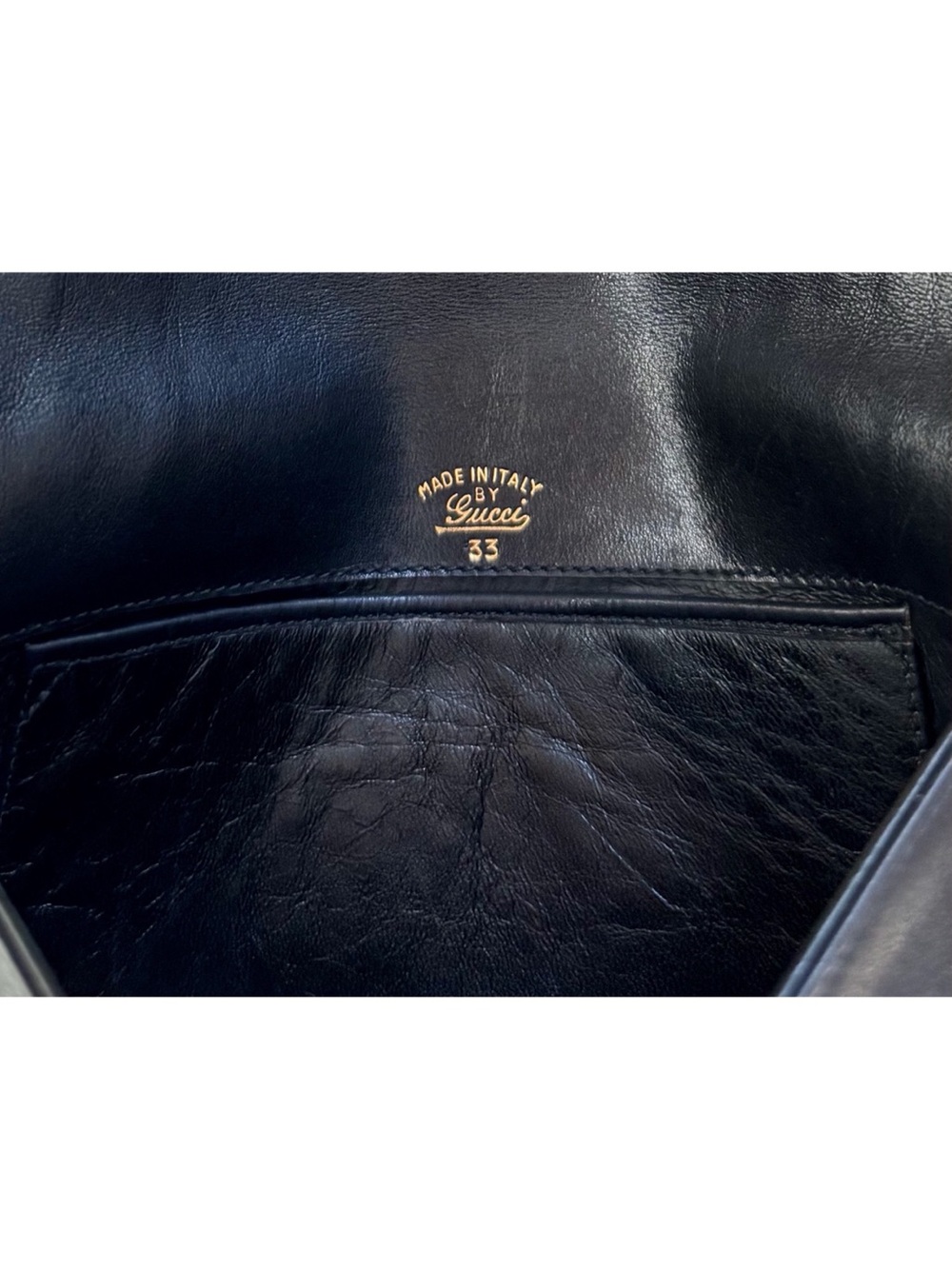 Authentic Vintage Gucci GG Blondie Black Leather Flap Clutch - Picture 7 of 8